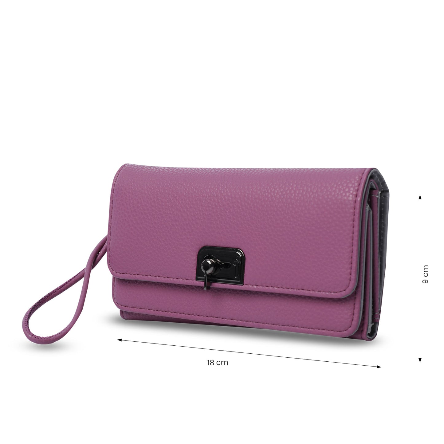 Carteira feminina Smooth Sub com bloqueador RFID, rosa.