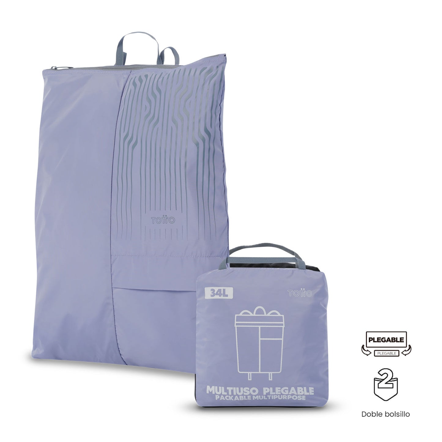 Bolsa esportiva dobrável multifuncional TRX roxa