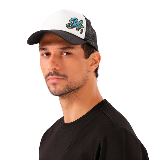 Gorra Camionera Atlasy color Blanca/Negra