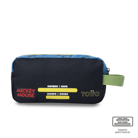 Cartuchera Escolar Grande para Niño 2 Cuerpos Mickey Azul