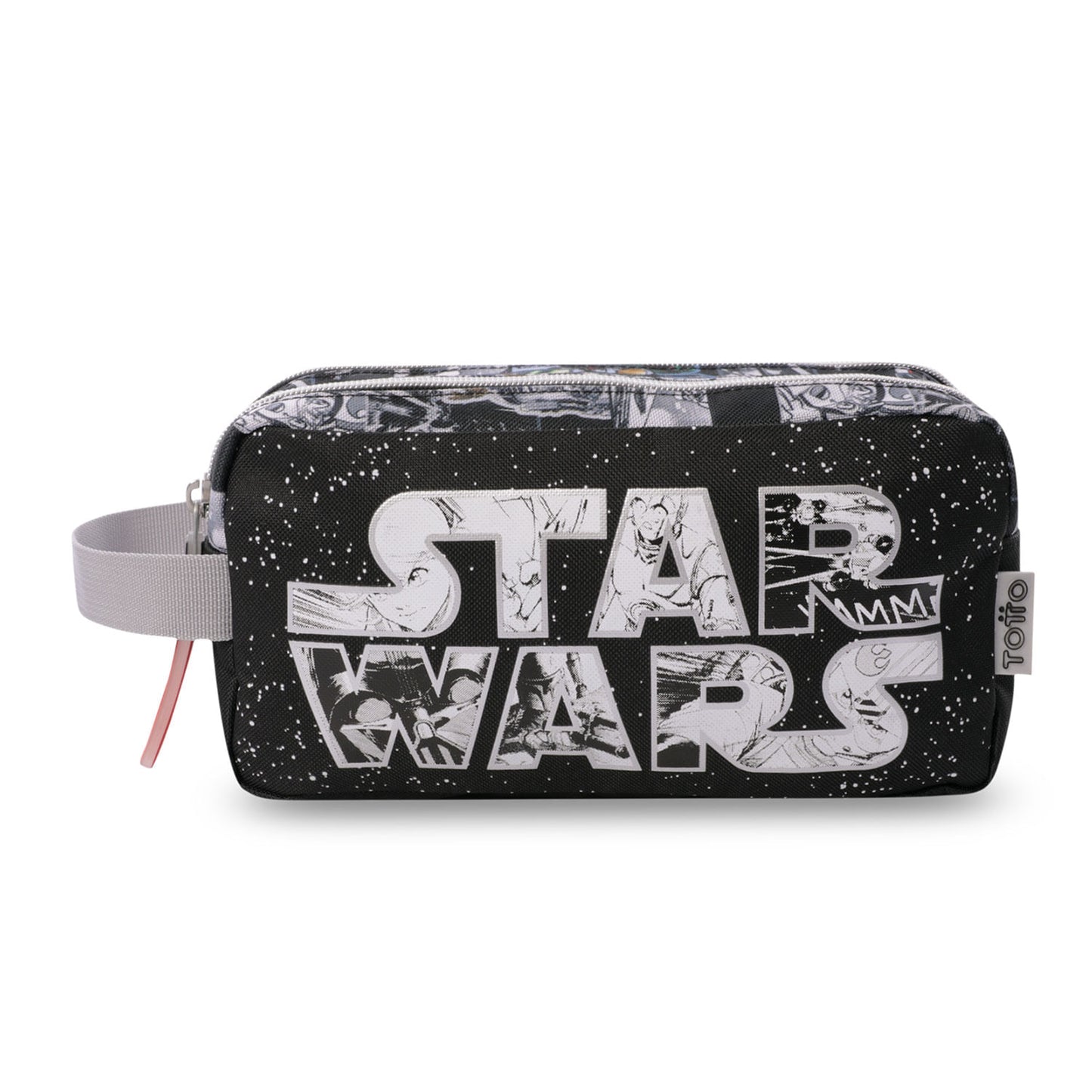 Cartuchera Escolar Grande para Niño 2 Cuerpos Star Wars Jedi Negra