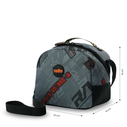 Lonchera Térmica para Niño Grand Prix Mediano Gris