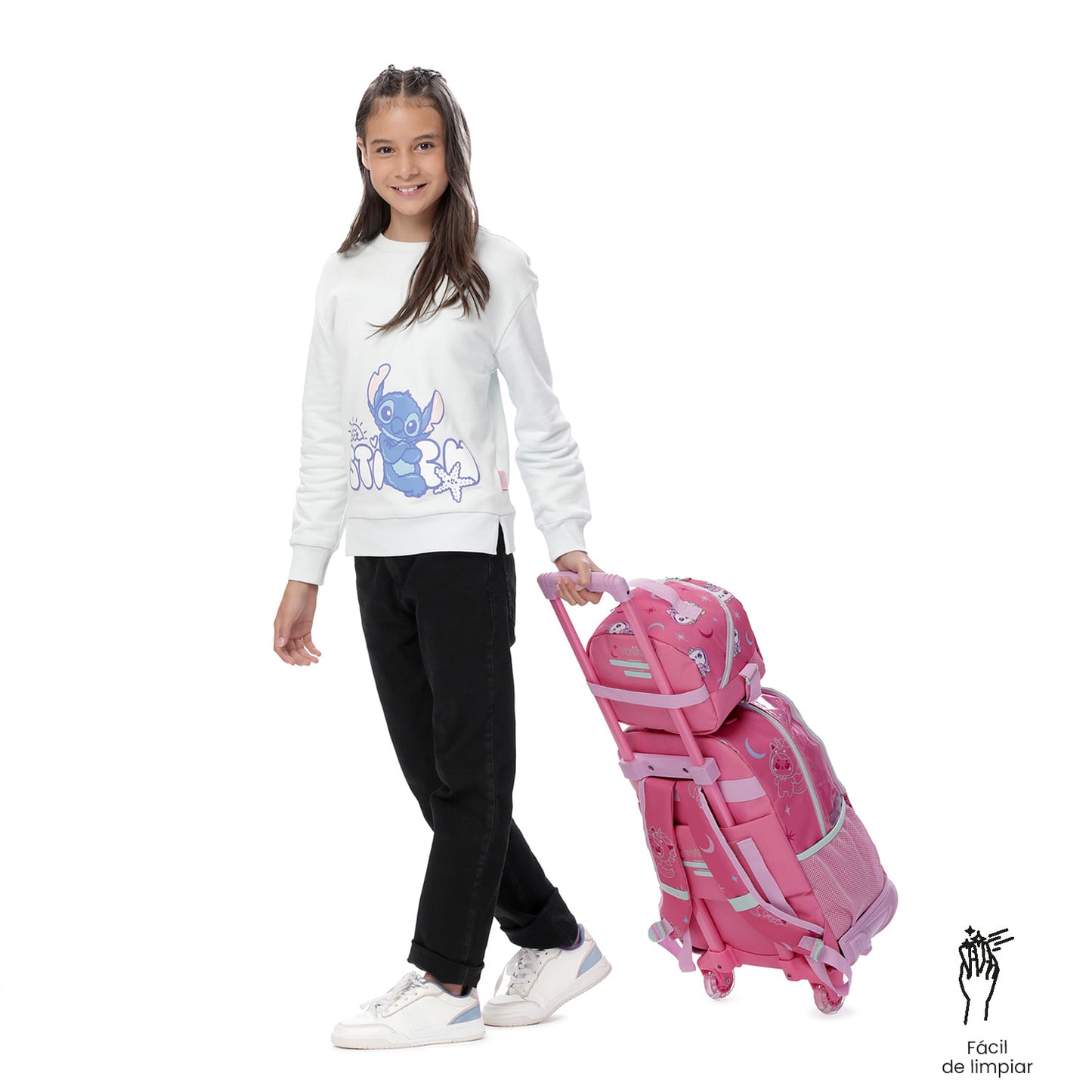 Lancheira térmica rosa média Magic Spark para meninas