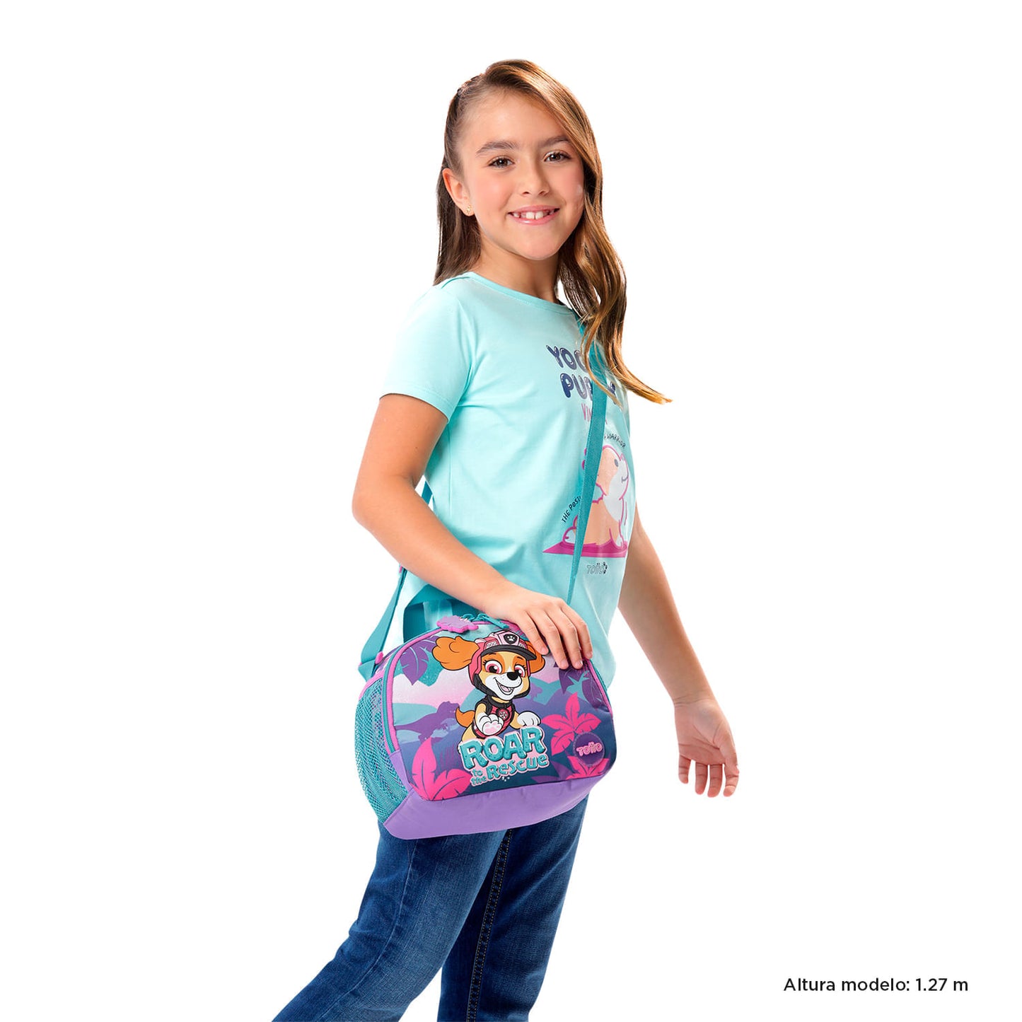 Lancheira térmica média roxa da Patrulha Canina para meninas