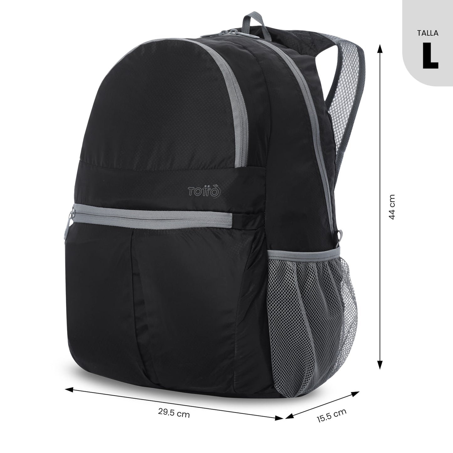 Morral de Viaje Plegable Noka 20 Grande Negro