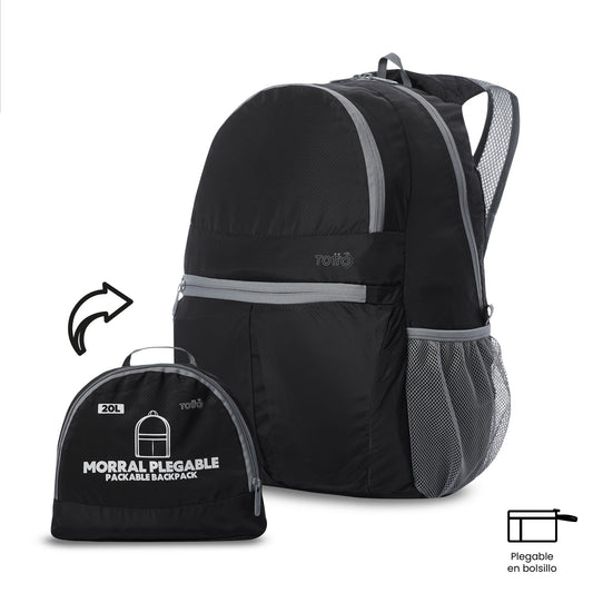 Morral de Viaje Plegable Noka 20 Grande Negro