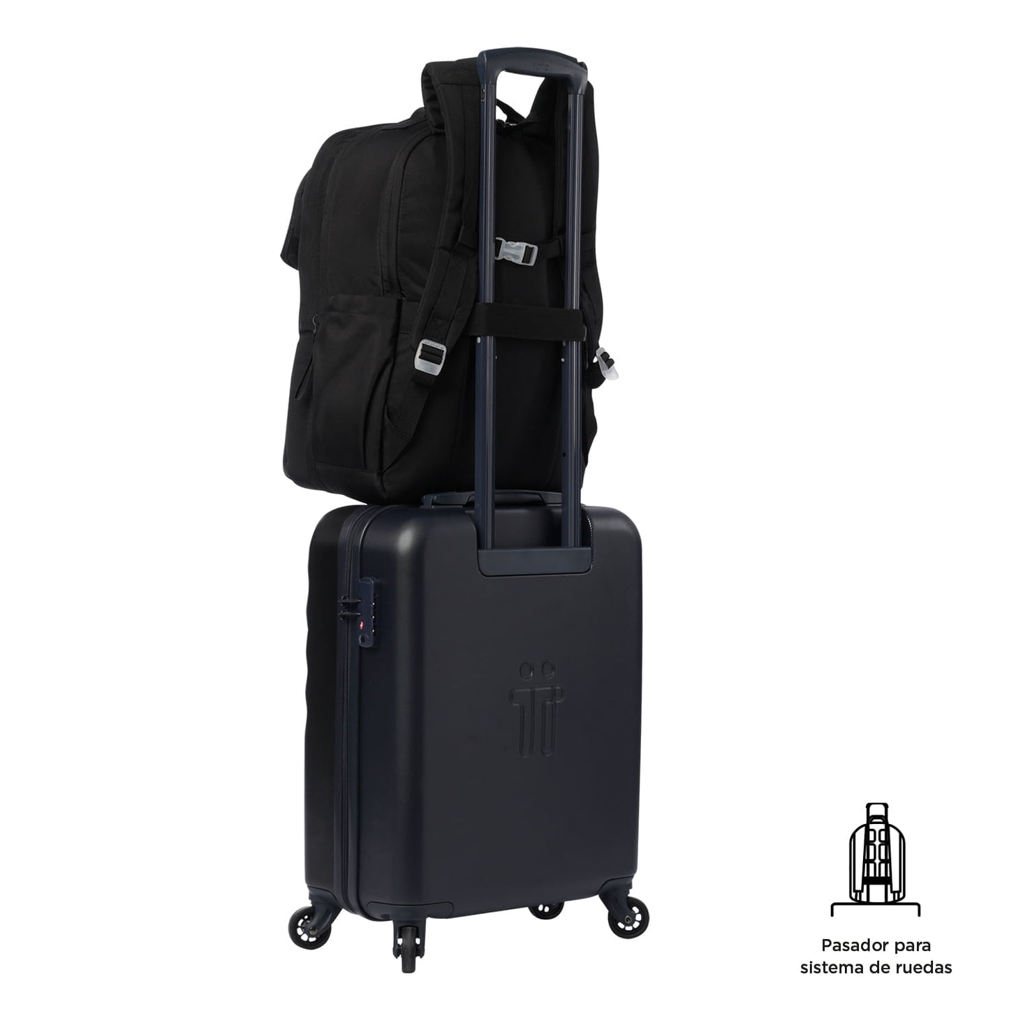 Mochila de viagem grande preta Elan Travel