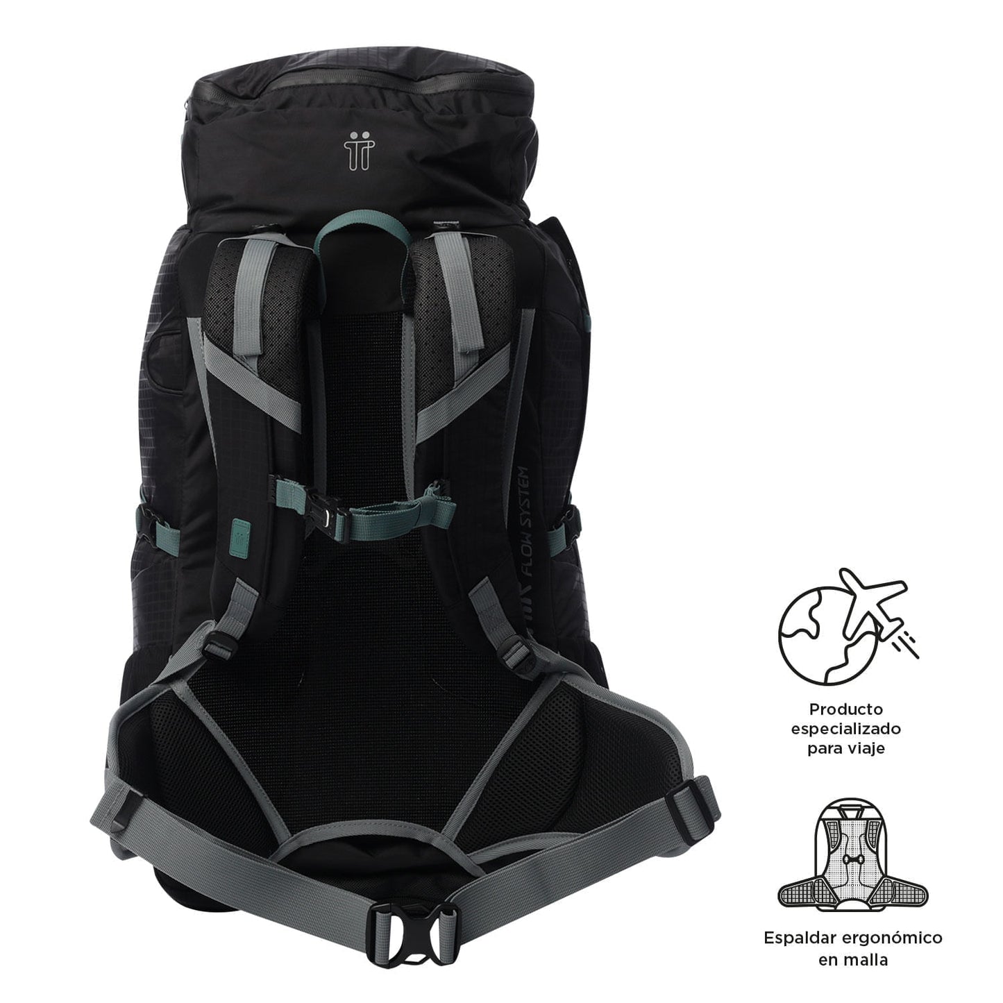 Mochila Summit 50 tamanho médio para atividades ao ar livre, preta