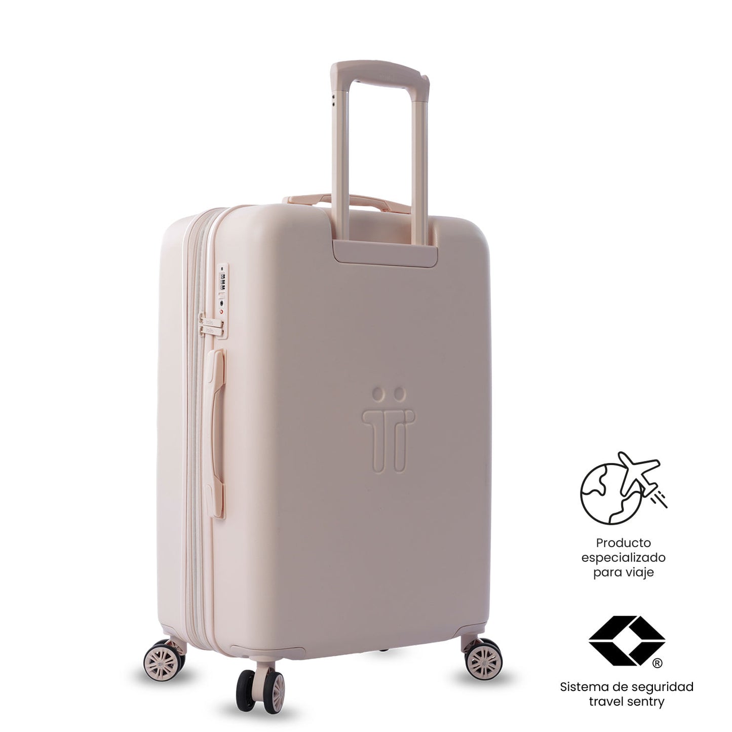 Mala de viagem média Bazy+ 2.0 360, rosa