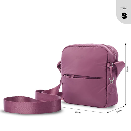 Bolsa transversal pequena rosa feminina Sevilla.