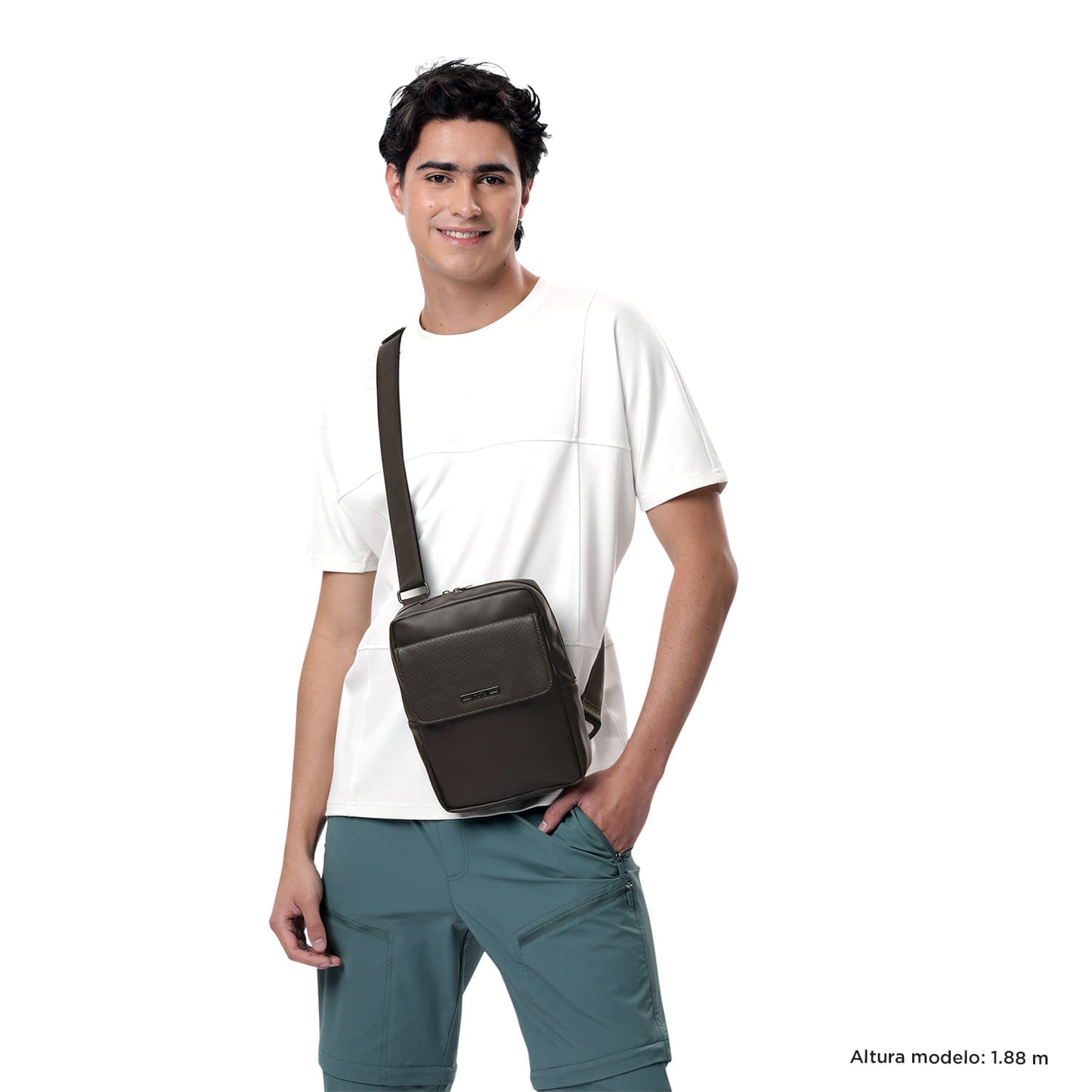 Bolsa masculina com suporte para tablet de 10 polegadas, modelo Salem médio, marrom.