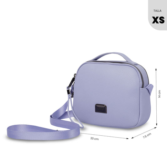 Bolsa transversal pequena feminina Smooth Lira, roxa