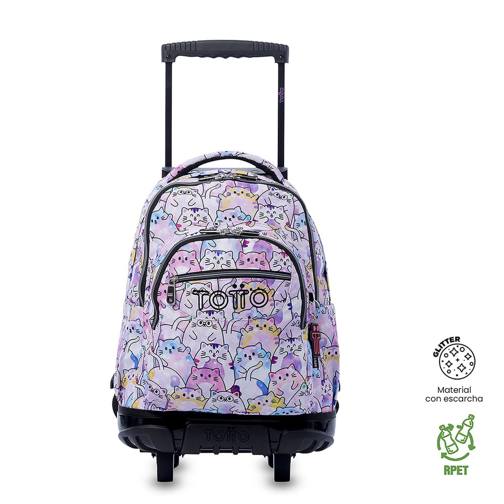 Maleta para Niña con ruedas Porta PC 15.4" Renglón Glitter Rosado