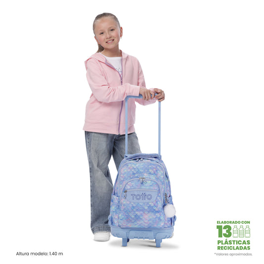 Maleta para Niña con ruedas Porta PC 15.4" Renglón Azul