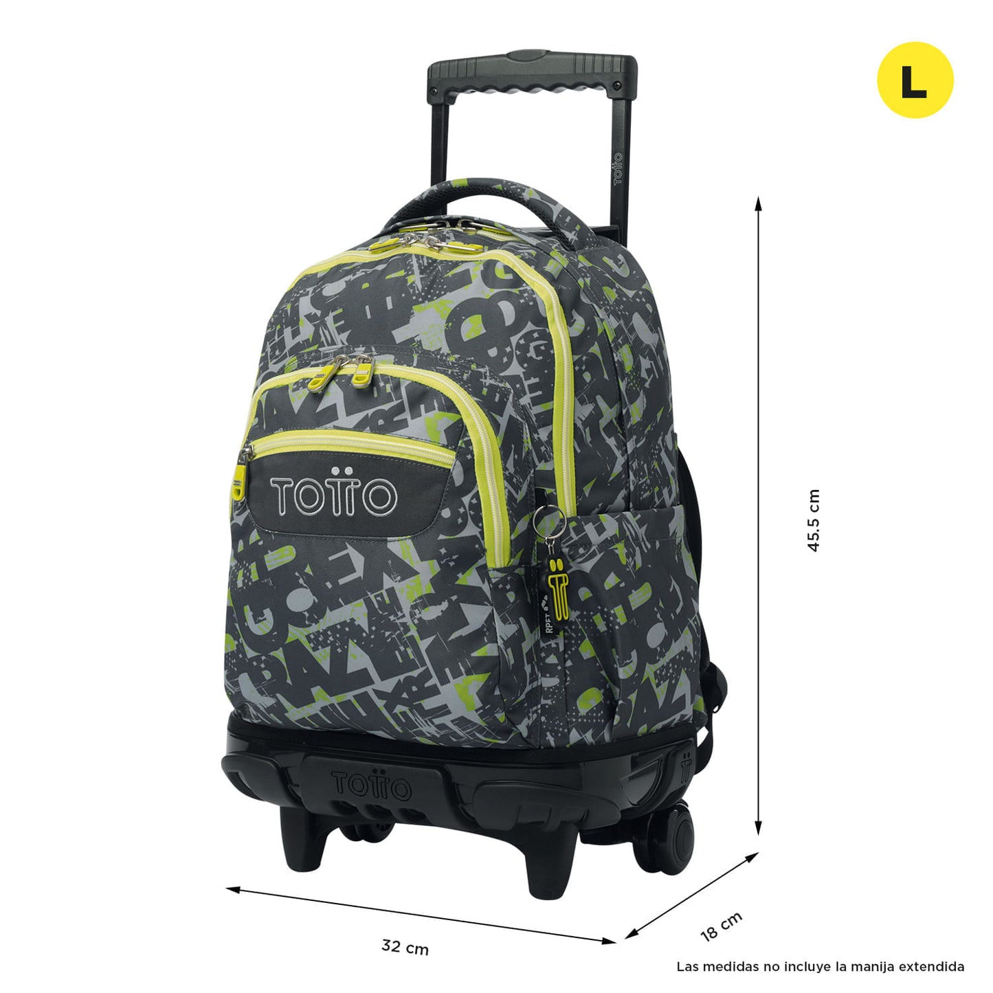 Morral con Ruedas Niño Porta PC 15.4" Renglones Gris