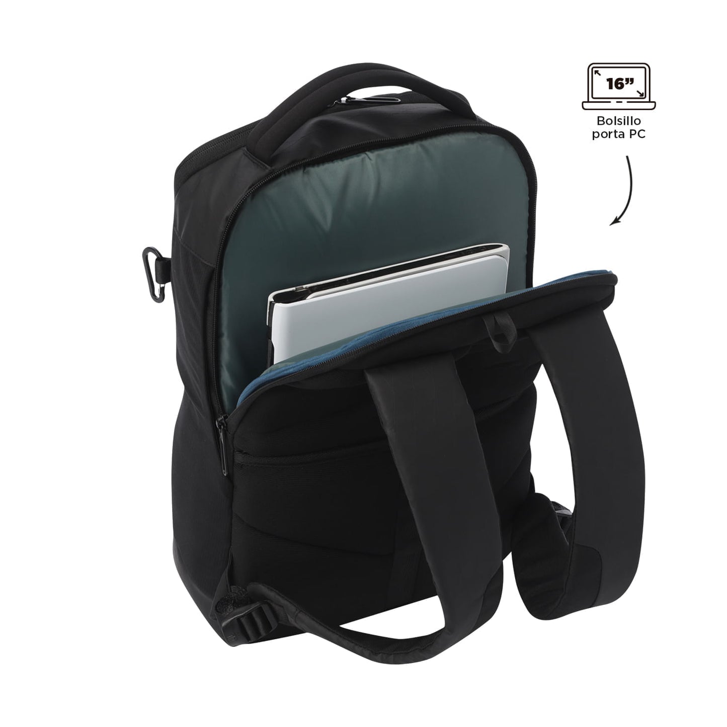 Morral Ejecutivo Porta PC16" Deploy Negro Hombre