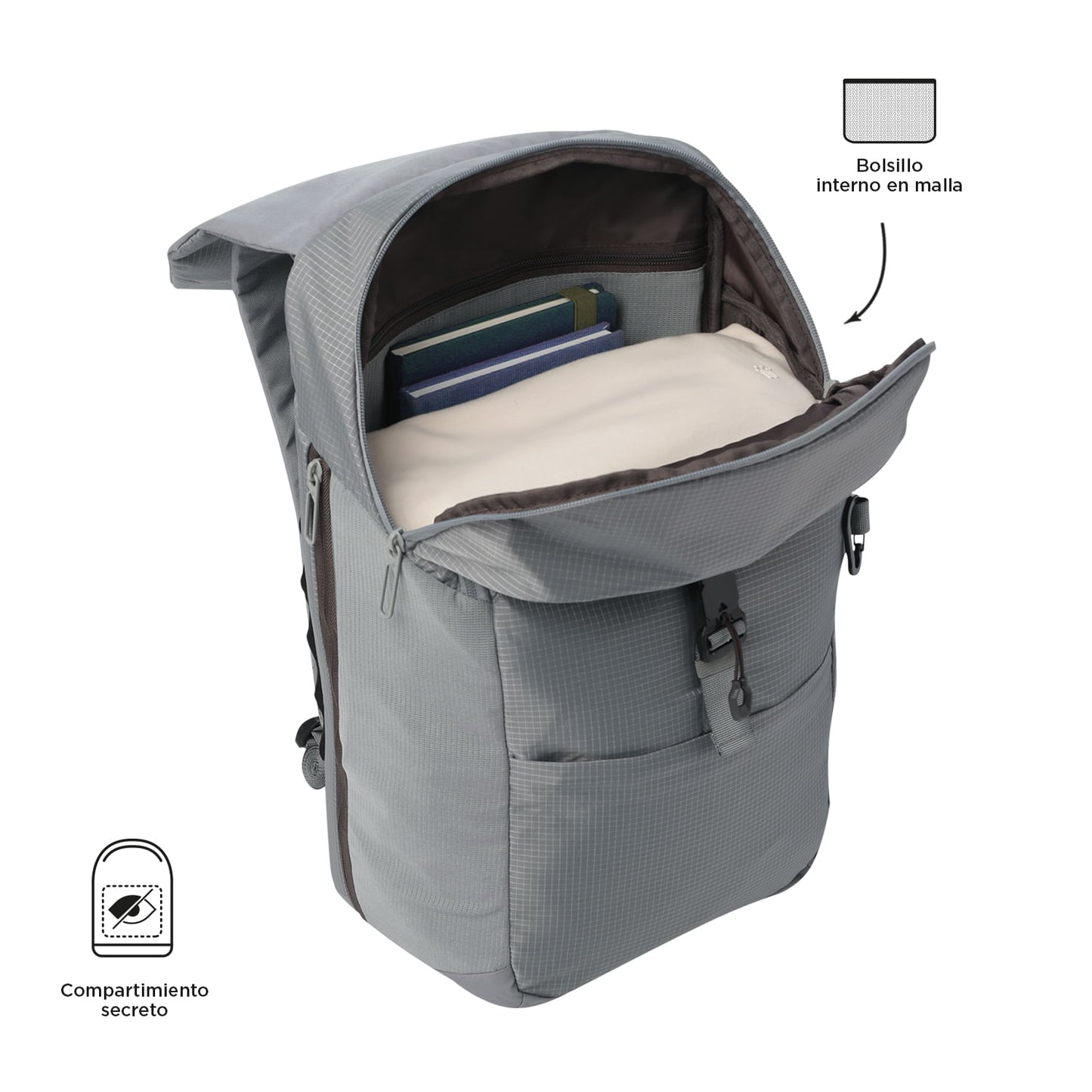 Morral Multifuncional Expandible Dual Gris Porta PC 16”
