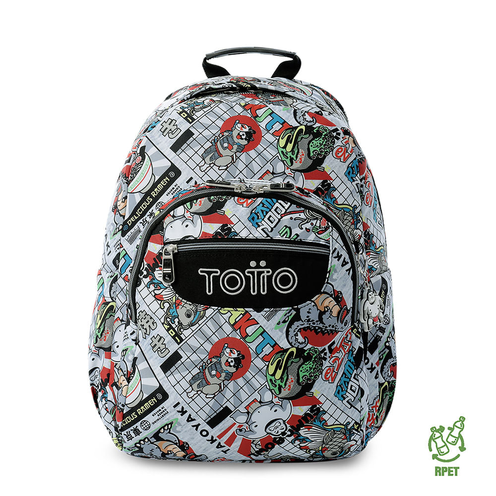 Mochila juvenil com compartimento para laptop de 14" - Cinza aquarela