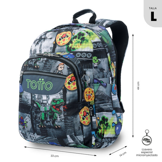 Conjunto escolar infantil em aquarela preta com lancheira e estojo.