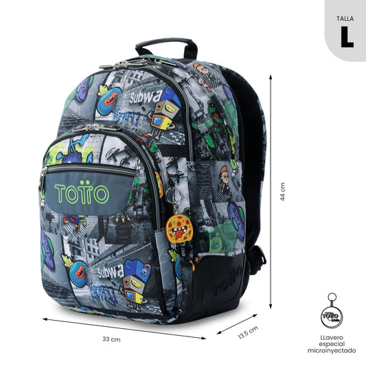 Mochila infantil para PC Rayol de 14 polegadas, preta.
