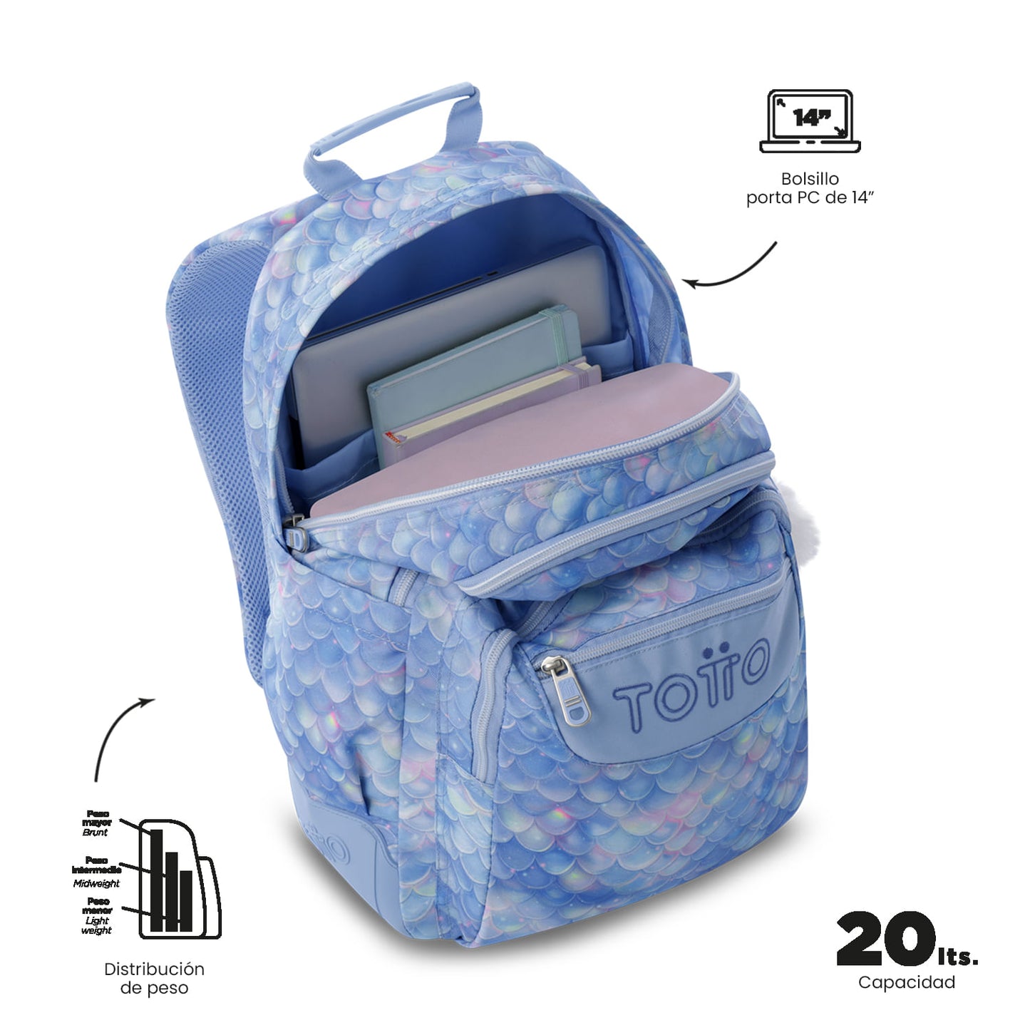 Mochila Infantil para Computador de 14" Rayol Azul