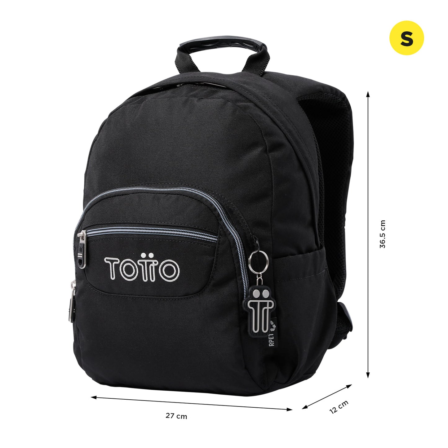 Mochila juvenil com compartimento para laptop de 10", cor preta.