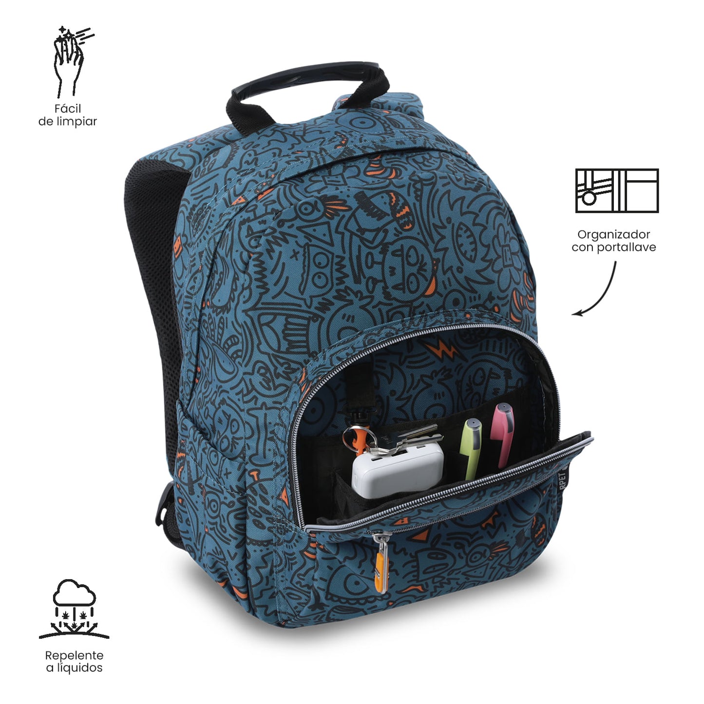 Mochila infantil pequena azul-escura