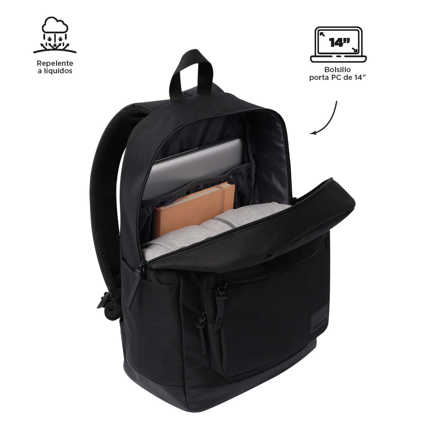 Morral Universitario Porta PC 14" Tocax Negro Unisex