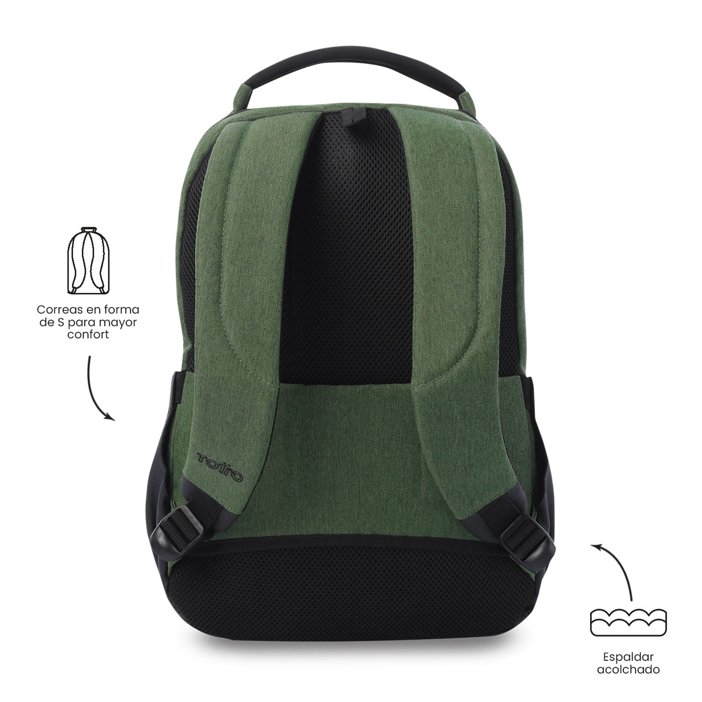 Mochila executiva para laptop de 14", Deleg 2.0, verde, masculina.