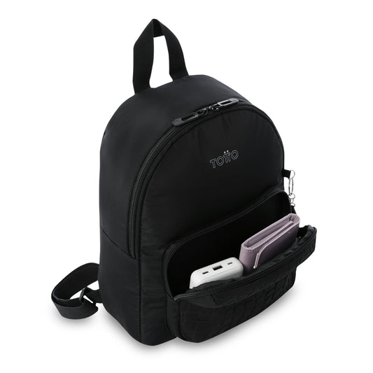 Mochila pequena Baltra para mulheres, preta.