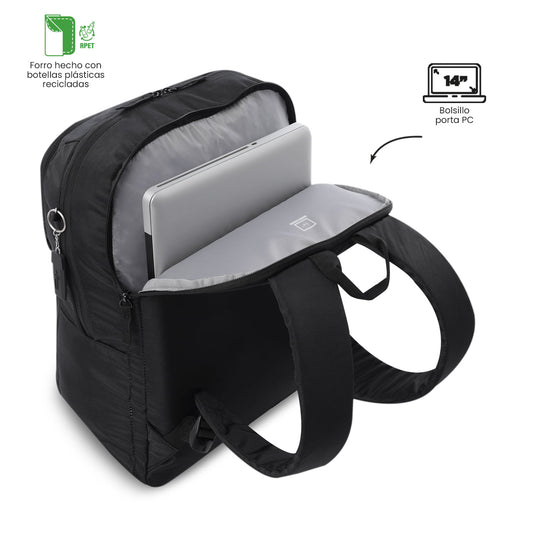 Mochila para laptop Cloud Unisex preta de 14 polegadas