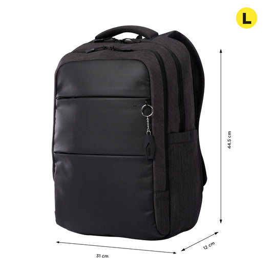 Mochila executiva Dallas preta para laptop de 16 polegadas.