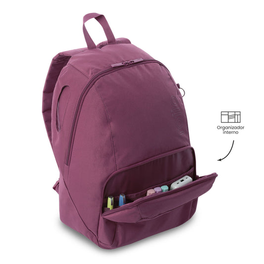 Mochila universitária Ometto Pink Rose para mulheres