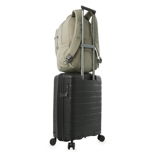 Mochila universitária unissex Goctal 2.0 bege com compartimento para laptop de 14".