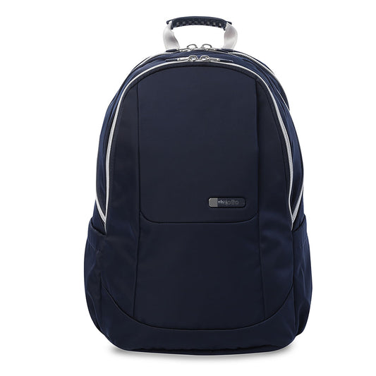 Mochila universitária feminina Krimmler Twill 2.0 azul com compartimento para laptop de 15,4".