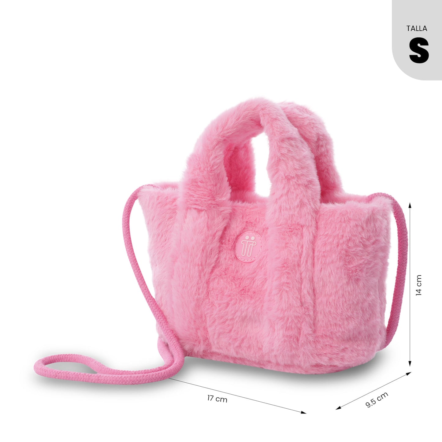 Bolsa de pelúcia rosa fofinha para meninas