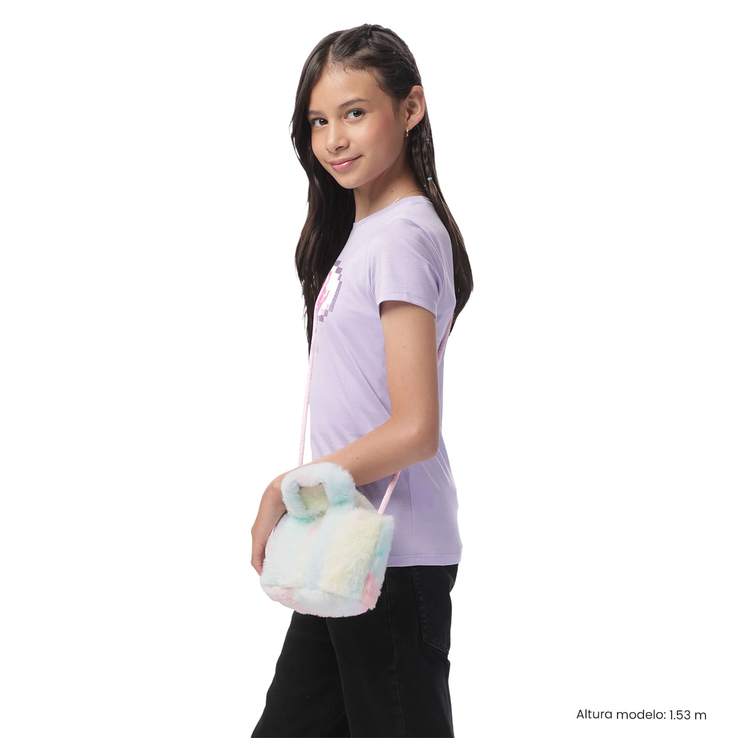 Bolso de Peluche para Niña Fluffy Rosado