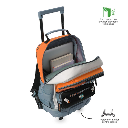 Maleta para Niño con ruedas Gemini Mediano Naranja