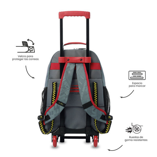 Maleta para Niño con ruedas Grand Prix Mediano Gris