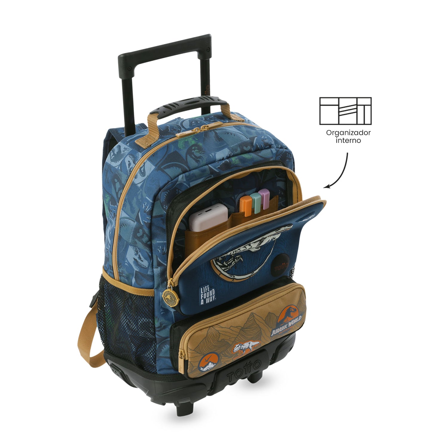 Maleta para Niño con ruedas Jurassic World Territory Mediano Azul