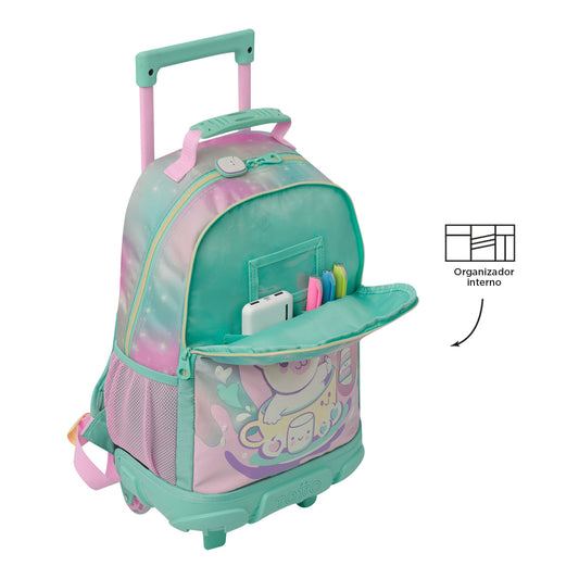 Morral con ruedas Niña Mellow Mediano Gris