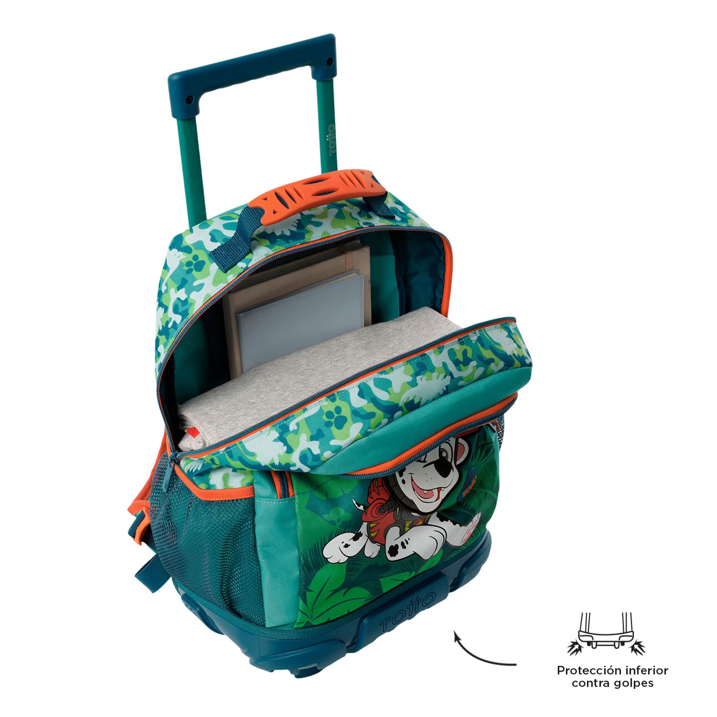 Morral con ruedas Niño Paw Patrol Mediano Verde