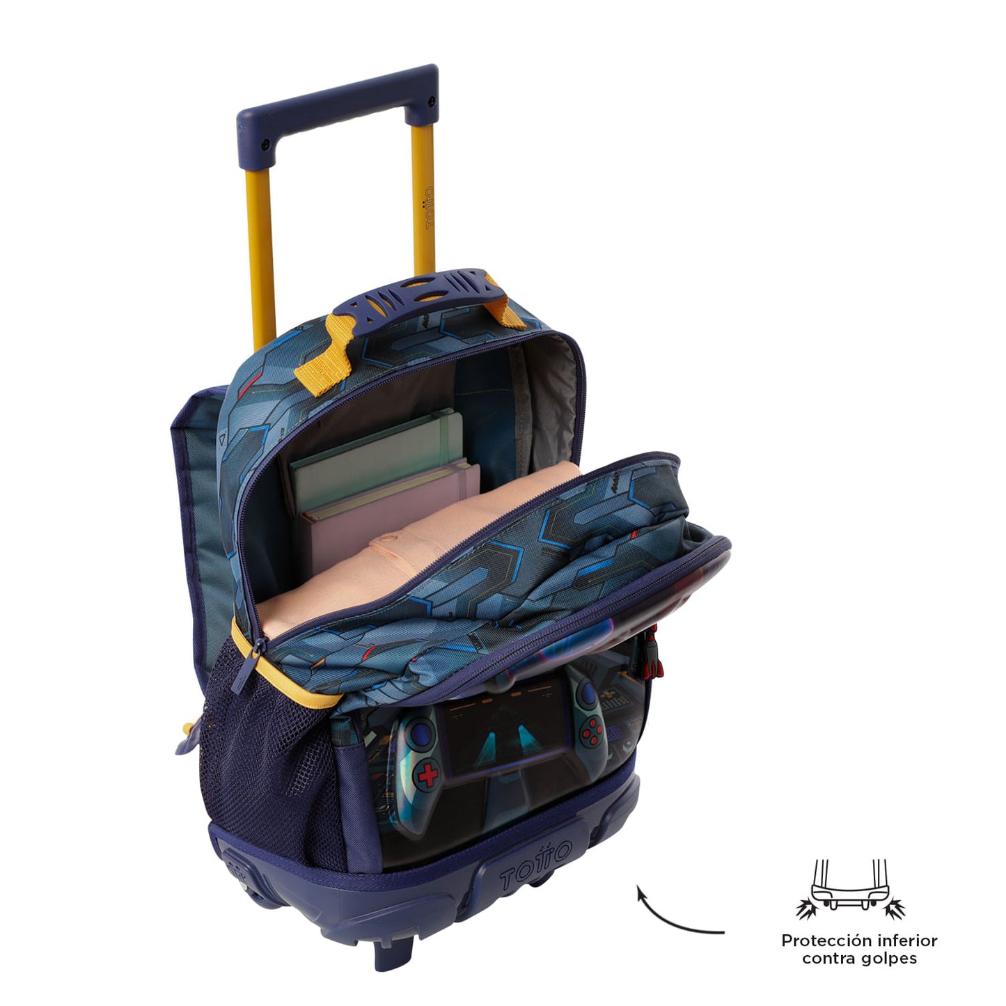 Mochila infantil Sentinel tamanho médio com rodinhas, cinza.