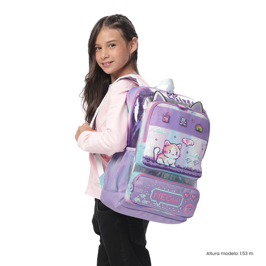 Morral para Niña Andy Cat Grande Morado