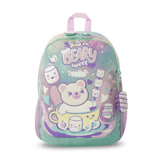 Conjunto Escolar Feminino (3 peças): Mochila + Lancheira + Bolsa Multiuso (Cinza Suave)