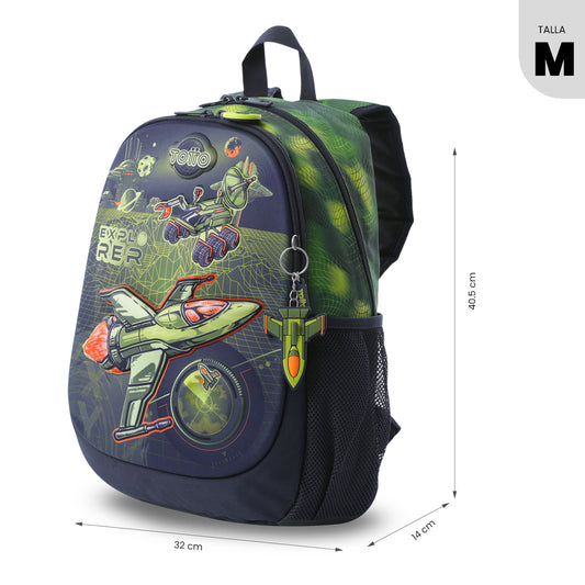 Morral para Niño Explorer Ship Mediano Verde