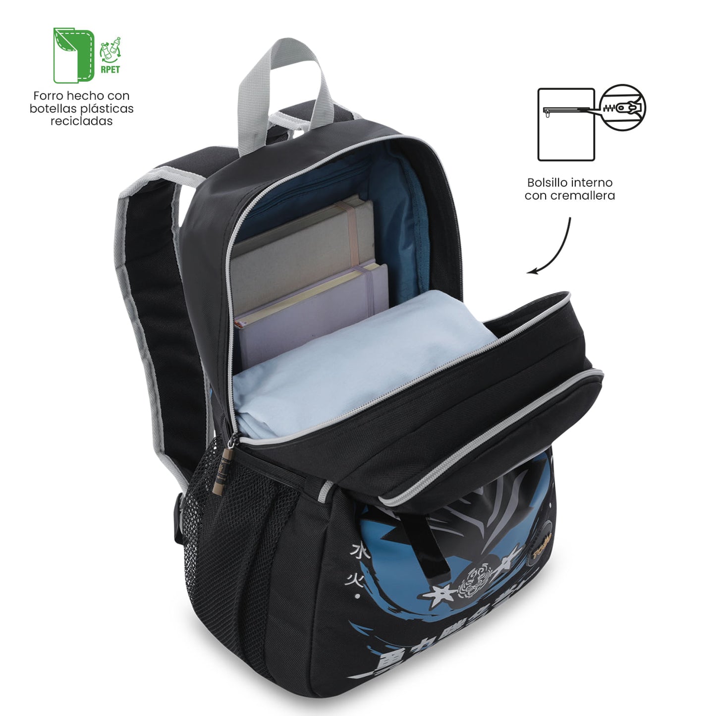 Morral para Niño Hanzo Mediano Negro