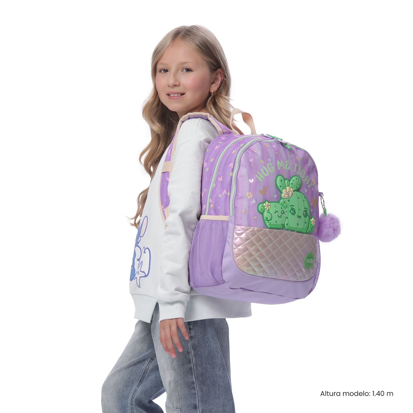 Mochila média roxa Kacty para meninas