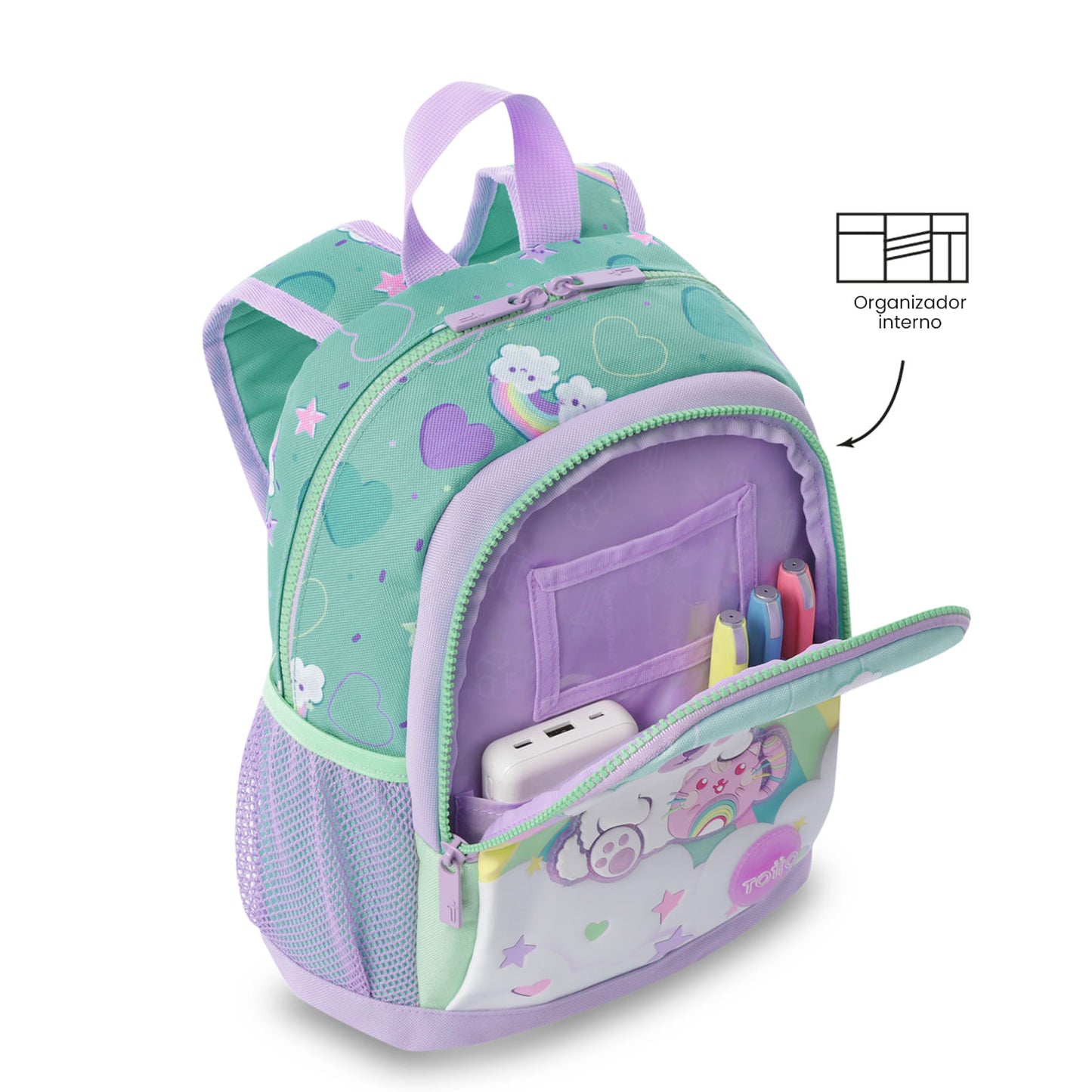 Morral + Libro Para Colorear Little Magic para Niña Pequeño Azul