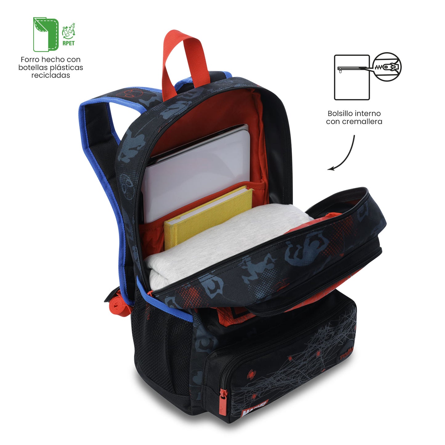 Morral para Niño Spiderman Hero Mediano Negro